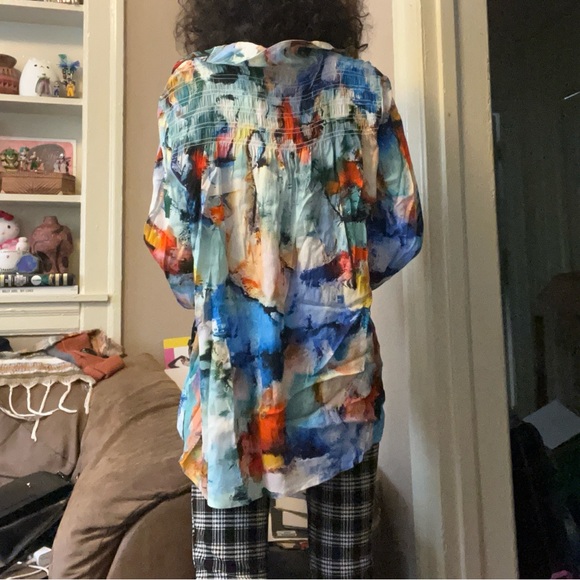 🏷️🎉🆕 • abstract multicolor polka dot watercolor tunic top - Picture 17 of 17